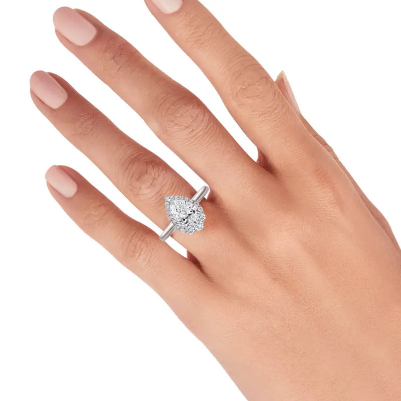 DEZO 2 Carat Pear Shaped Mosonite Womens Engagement Ring 925 Sterling Silver Crafted Diamond Wedding Promise Gift 240805
