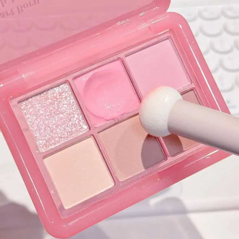 New Pink Glitter Eyeshadow Palette Matte Shimmer Orange 6 Color Summer Ice Cream Color Eye Shadow Makeup Palette Korean Cosmetic zxx240720