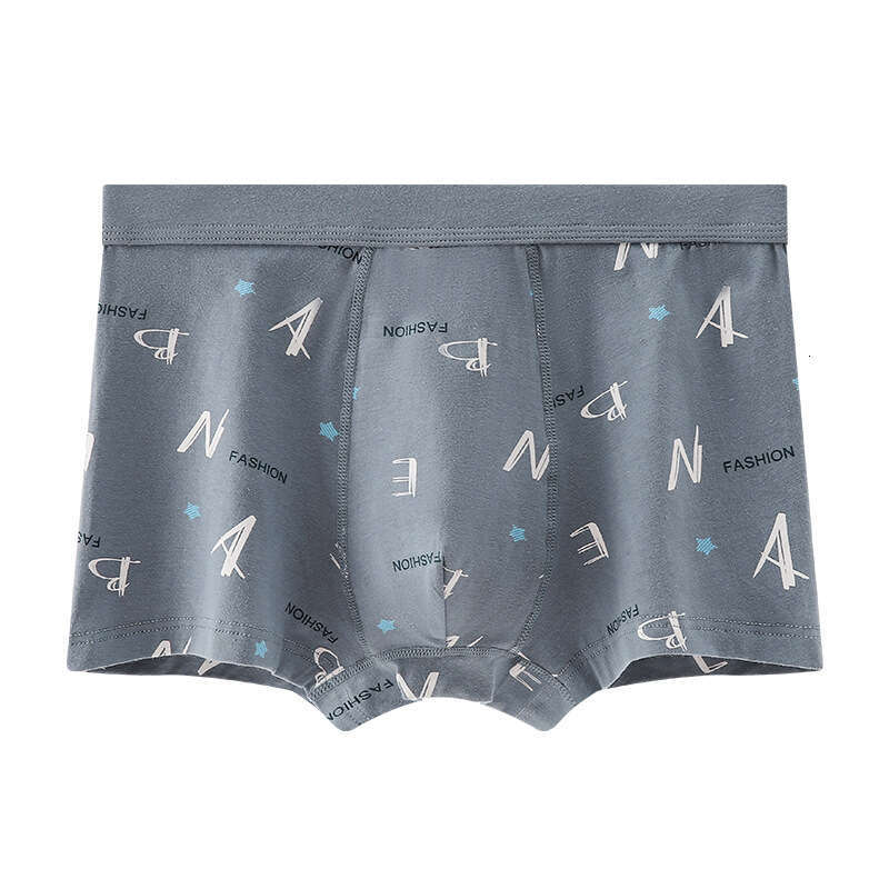 High Elasticity and Breathability Comfortable Printing, Pure Cotton Flat Corner Pants, U-convex Large Space Underwear, Men's Calzoncillos Mens Bo