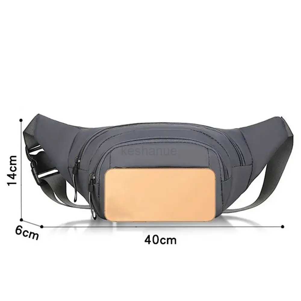 Large-capacity Men Waist Bag Casual Nylon Anti-theft Chest Bag Outdoor Travel Waterproof Sports Mobile Phone BagXJ240720