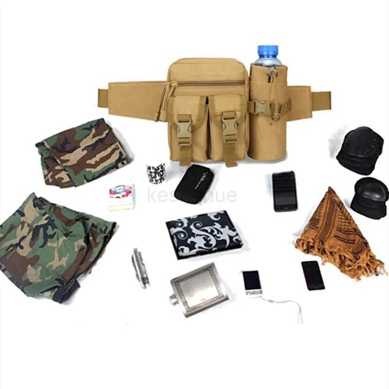 2024 New Waist Pack Tactical Nylon Hiking Water Bottle Phone Bag Outdoor Sports Hunting Climbing Camp Belt BagXJ240720
