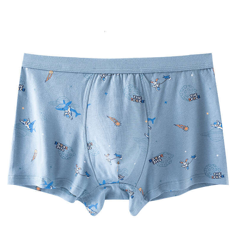Trendy Pure Cotton Breathable and Antibacterial Properties, Boxer Shorts with Cartoon Printing, Youth Development Period Men's Underwear Mens Und