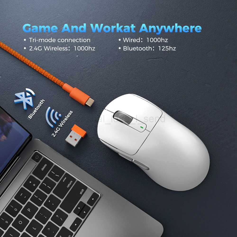 Kysona M600 PAW3395 White Wireless Gaming Esports Mouse 55g 26000DPI 6 Buttons Optical PAM3395 Computer Mice For Laptop PCCL240720