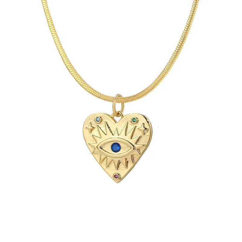 Pendant Necklaces Cute Moon Star necklace suitable for women bohemian evil blue eyes gold Dijes bear pendant long stainless steel chain J240719