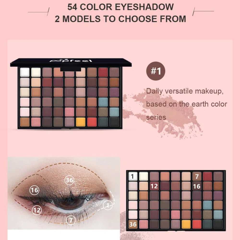 54 Colors Eyeshadow Palette Professional Makeup Shimmer Matte Eyes Shadow Colorful Sexy High Pigmented Fine Texture Cosmetics zxx240720