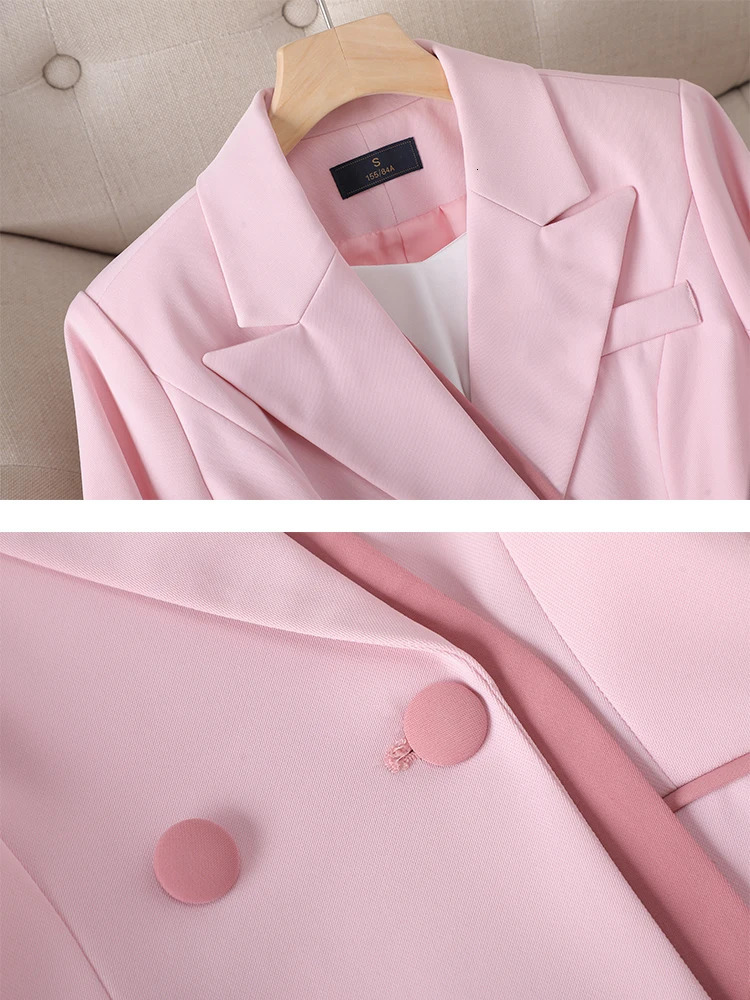 Pink White Fashion Female Blazer Women Office Ladies Business Work Jacket Coat For Autumn Winter 240715