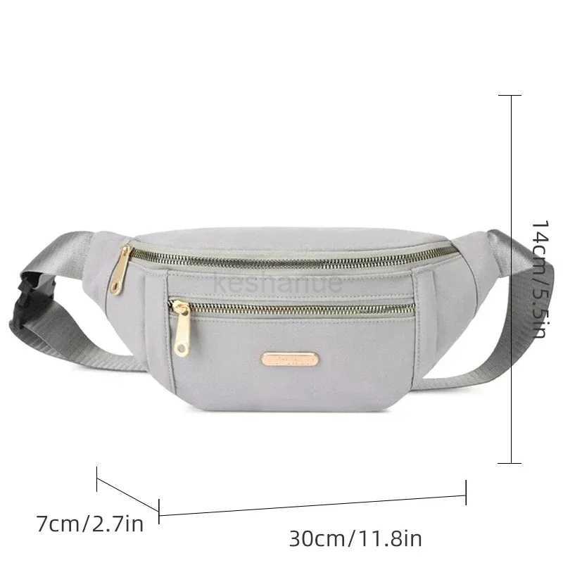 Rilibegan Mens and Womens Street Trend Waist Bag Oxford Casual Color Waist Bag Crossbody Chest BagXJ240720
