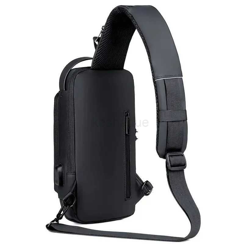 Men Multifunction Anti Theft USB Shoulder Bag Man Crossbody Cross Body Travel Sling Chest Bags Pack Messenger PackXJ240720