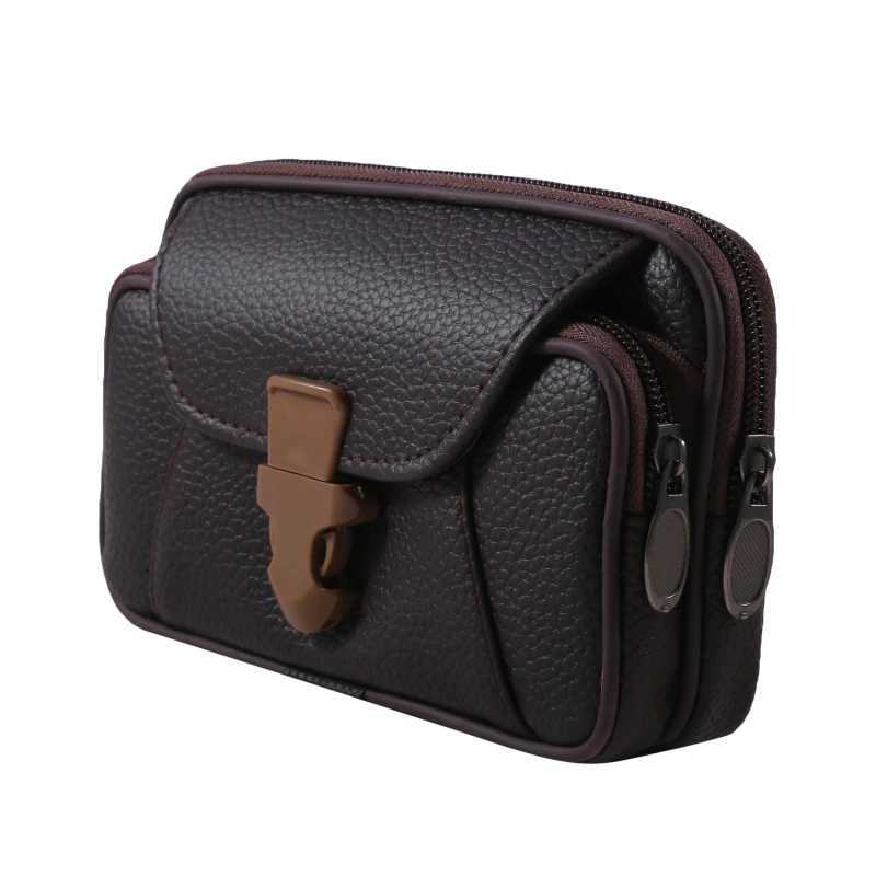 Men PU Leather Waist Bag Universal Bum Bag Cellphone Holster Holder Waist Bag Case Waist Bag phone Cover belt caseXJ240720