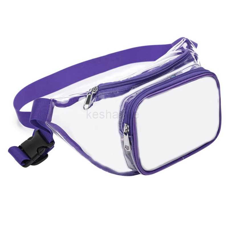 Women Pvc Waist Belt Bag Fanny Pack Hip Bum Bag Clear Transparent Chest Pouch Bag Beach Travel Banana Hip Zipper Running BagXJ240720