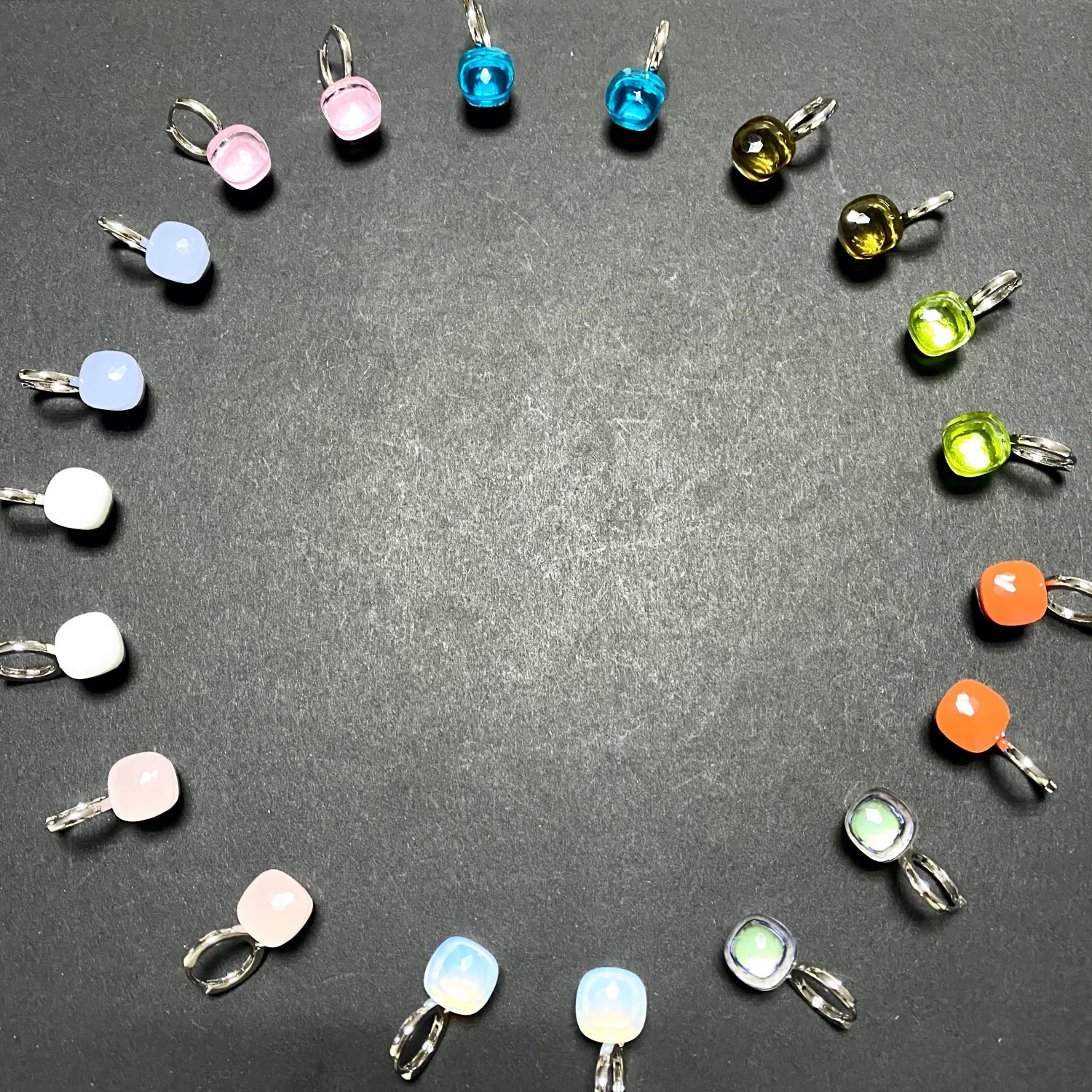 Womens Candy Earrings 28 Color Crystal Earrings Silver Plated Sweet Candy Style Earrings Fashion Jewelry 240710