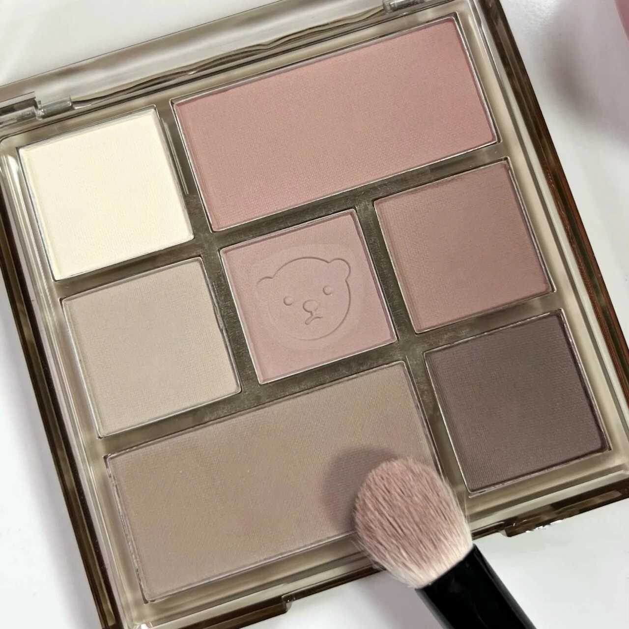 New 7-Color Eye Shadow Palette Low Saturation Full Matte Korean Eye Makeup Grey Rose Long Lasting Nude Earth Color Eye Pigment zxx240720