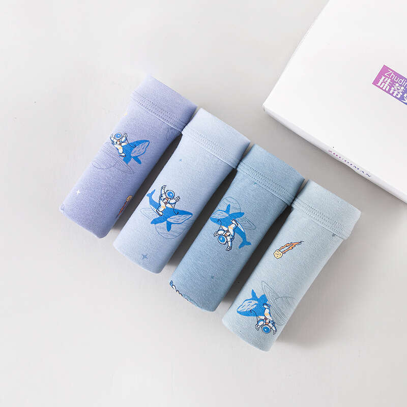Trendy Pure Cotton Breathable and Antibacterial Properties, Boxer Shorts with Cartoon Printing, Youth Development Period Men's Underwear Mens Und