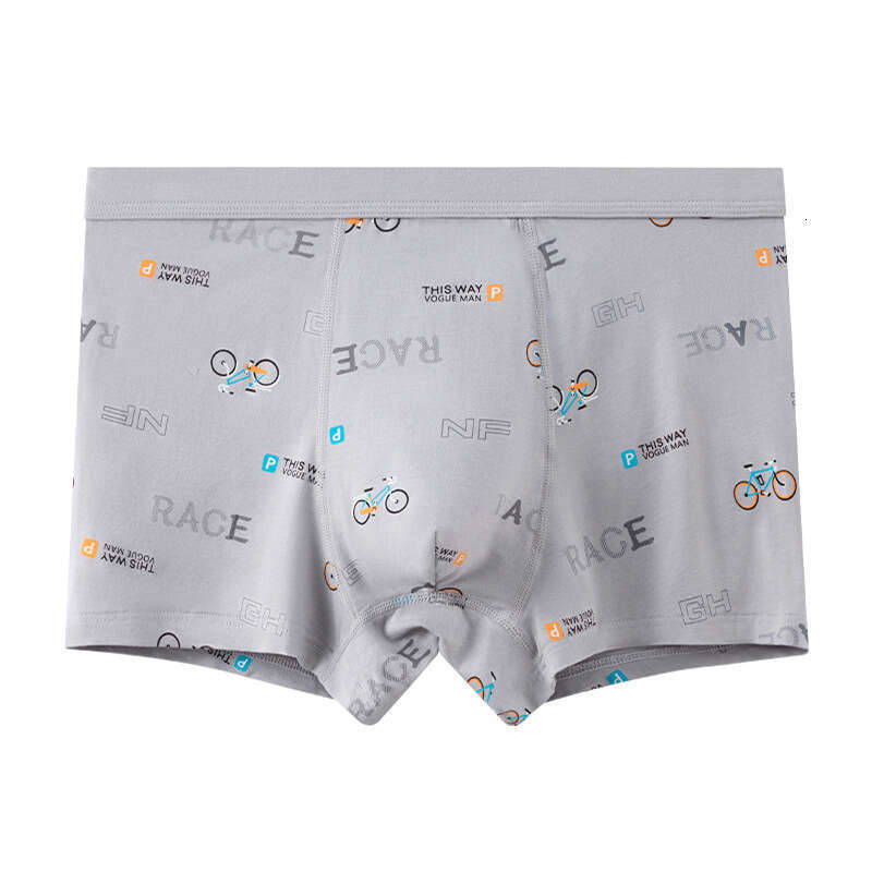Fashionable Printed Underwear for Teenagers During Their Developmental Period, Men's U-shaped Protruding Large Space Cotton Student Boxer Shorts 
