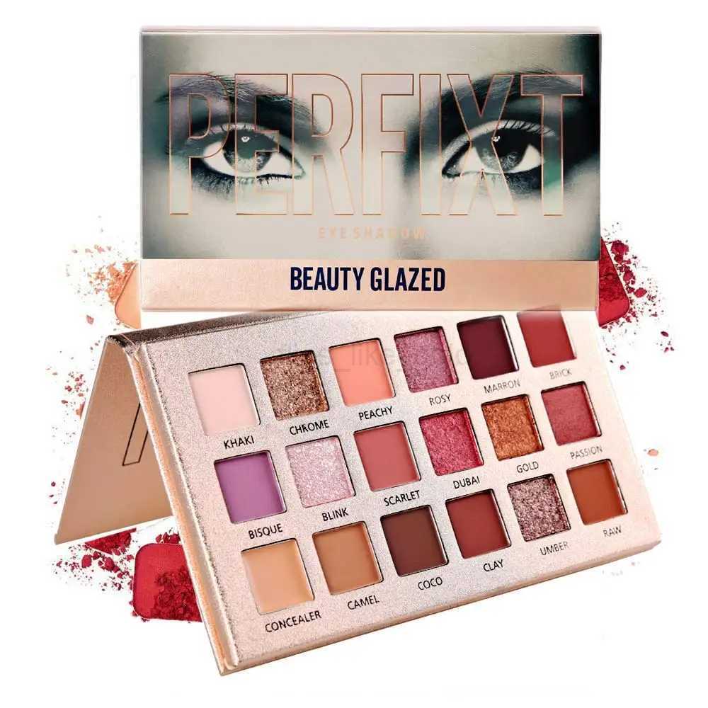 Beauty Glazed Perfixt 18 Color Eyeshadow Palette Pearly Finish Earth Color ToneLong Lasting Natural Blendable Gifts For Women zxx240720