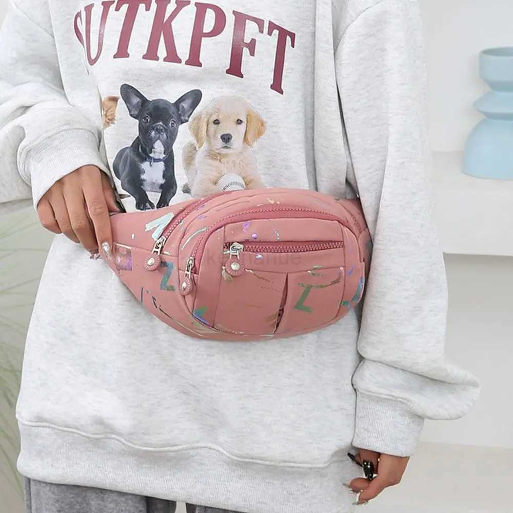Hot Stamping Letters Waist Bags Multifuntional Waist Bags for Women Waterproof Oxford Casual Waist Packs Crossbody Chest BagsXJ240720