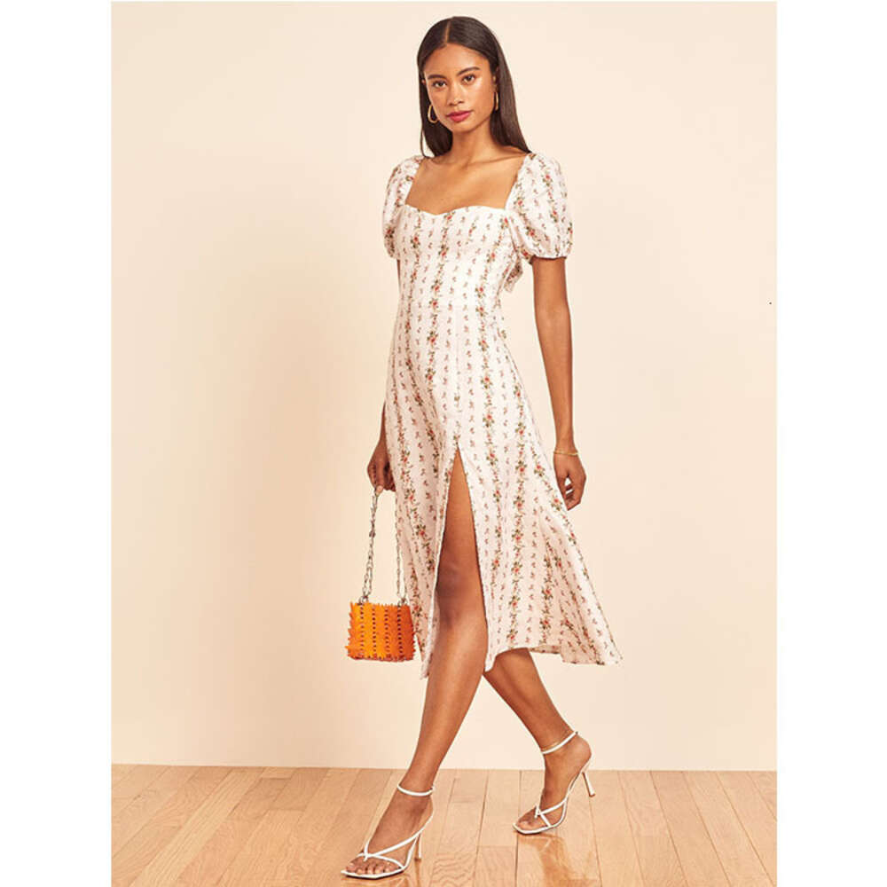 Popular Ventilation Ref Linen Printed Dress Summer New French Style Women S Clothing Fishtail Dress Short Sexy Denim Dress BOHO DRESS Oversize Dress L