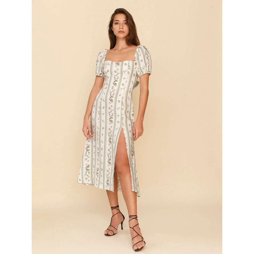 Popular Ventilation Ref Linen Printed Dress Summer New French Style Women S Clothing Fishtail Dress Short Sexy Denim Dress BOHO DRESS Oversize Dress L