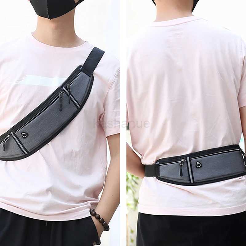 Sports Running Waist Bag Men Women Waterproof Fanny Pack Outdoor Cycling Crossbody Bag Mobile Phone Bag Oxford Cloth Chest BagXJ240720