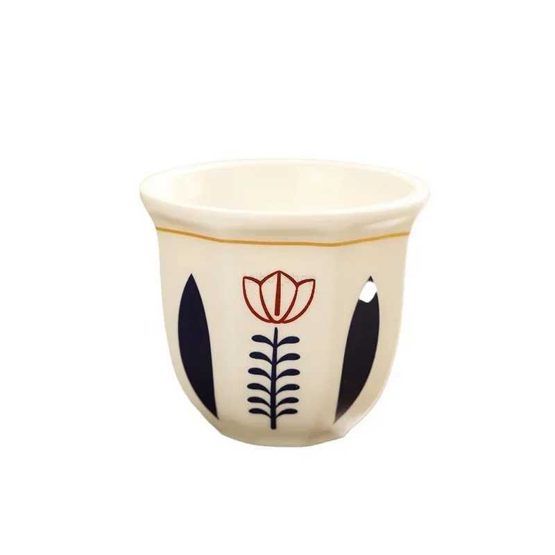 Mugs 180ml/250ml Espresso Ceramic Cup Middle Eastern style Garland Hand Held Anti-scald Latte Cappuccino Coffee Mugs Teacup Xmas GiftB240720 CL250214