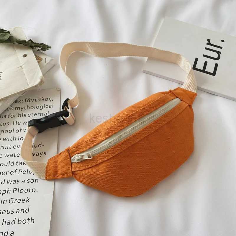 Cute Children Waist Bag High Quality Canvas Belt Bags Designer Crossbody Chest Bag Female Solid Fanny Pack Hip PurseXJ240720