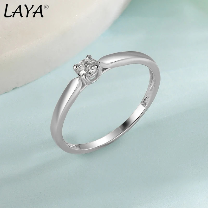 Laya Real 0.1 Carat Womens Wedding Ring High Quality 100% 925 Sterling Silver Simple Engagement Exquisite Jewelry 240805
