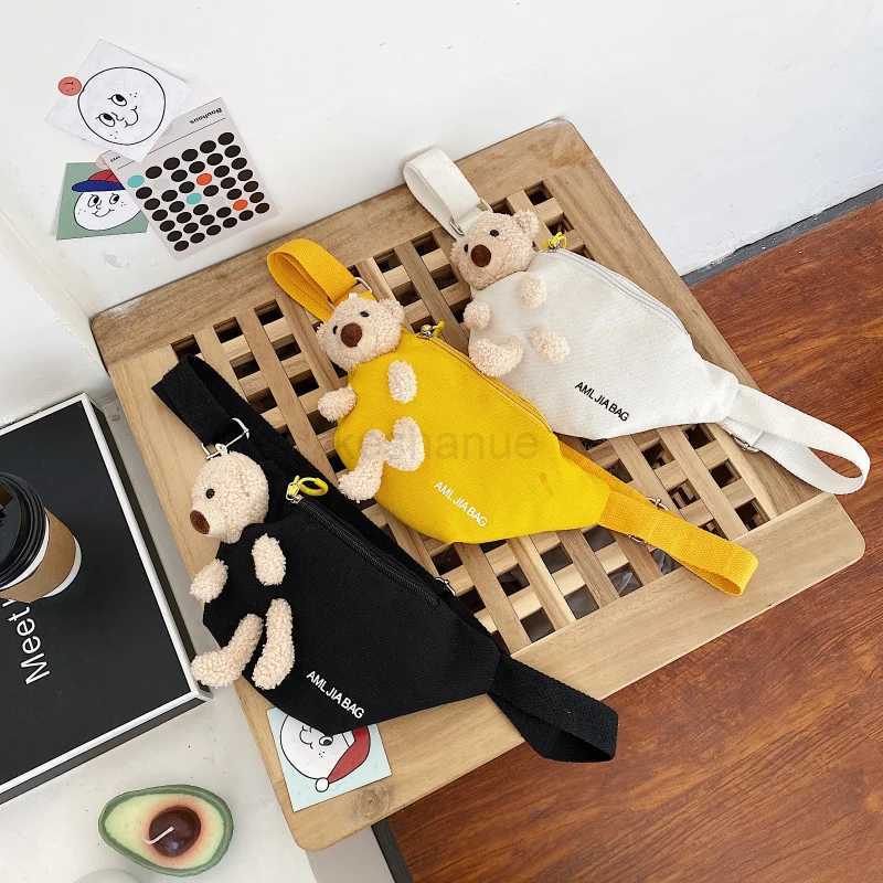 Womens New Fashion Canvas Waist Bags Letter Bear Large Capacity Designer Crossbody Belt Bags Banana Hip Money Pouch Chest BagsXJ240720