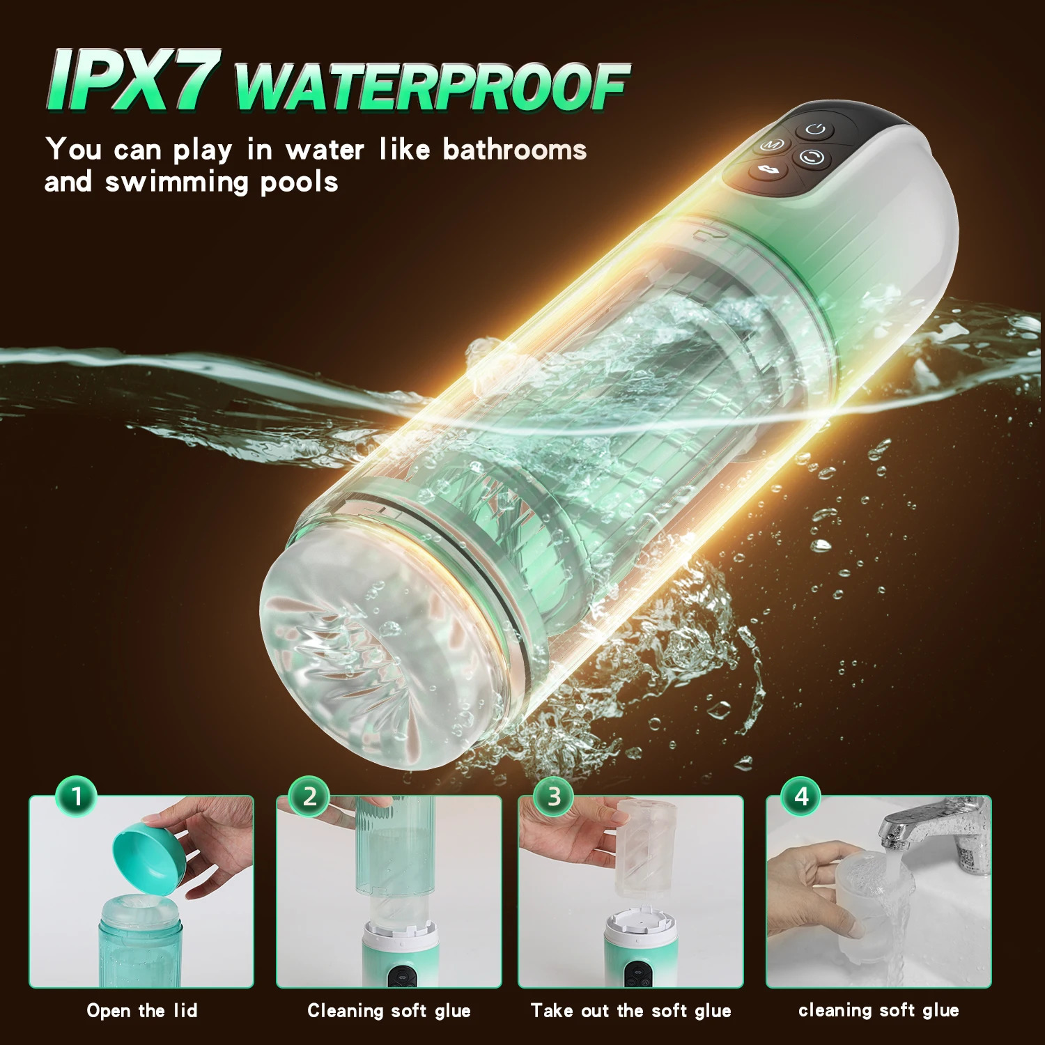 HESEKS 7 Rotating Sucking Water SPA Automatic Male Masturbators Real Pussy Adult Masturbation Sex Toys For Men Blowjob Machine 240711