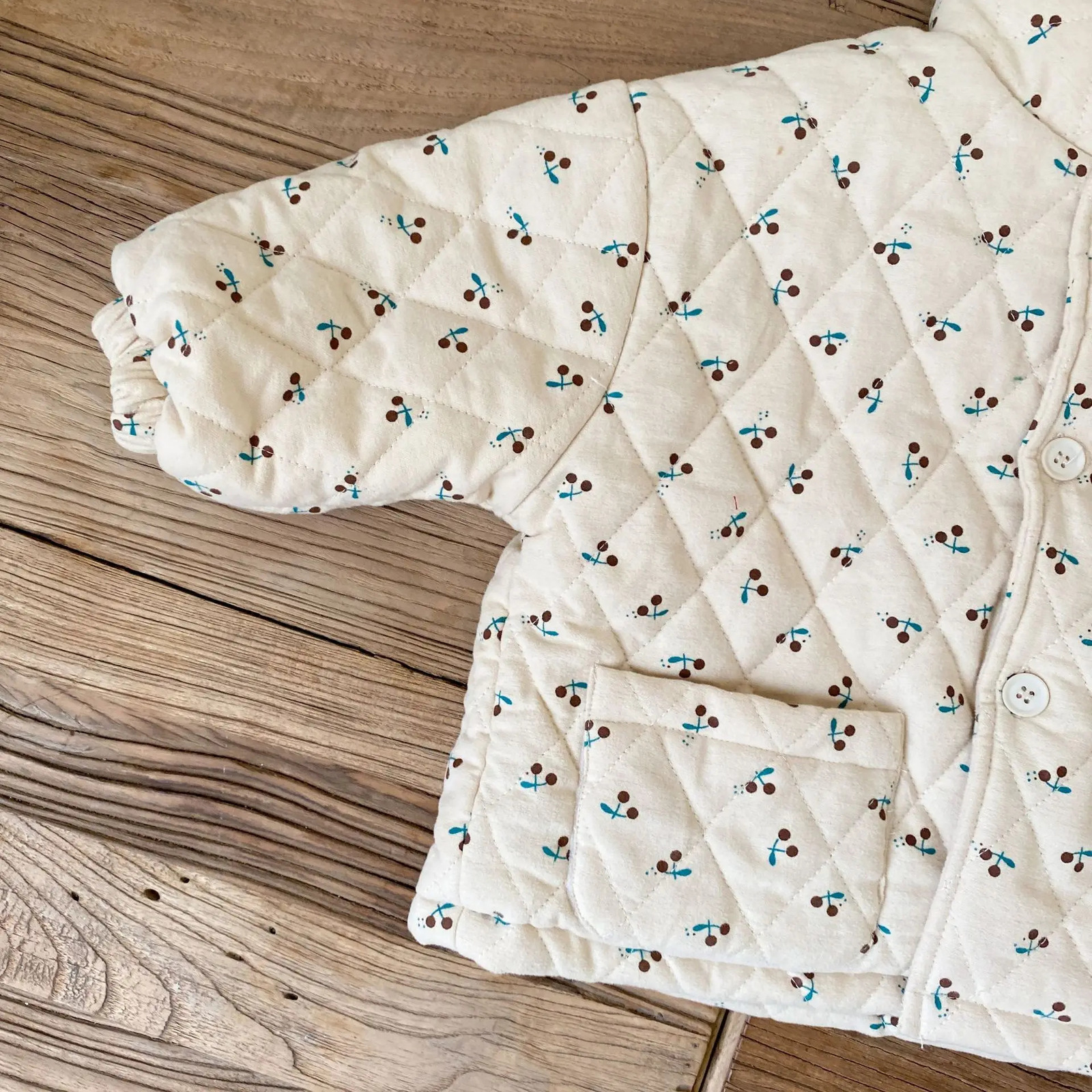 deer jonmi Korean Style Winter Baby Girls Printed Padded Cotton Coats Thicken Warm Toddlers Kids Quilting Outerwear 240716