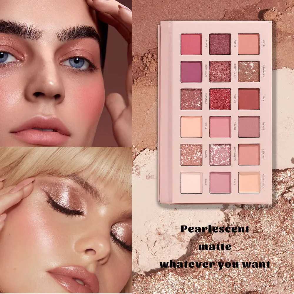 18 Colors Desert Rose Palette With Makeup Mirror Pearlescent Matte Glitter Shimmer Pigment Nude Longlasting Eye Shadow Wholesale zxx240720