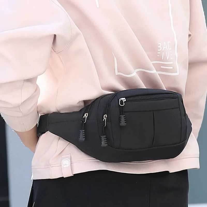 Fashion Men Women Waist Bag Casual Fanny Pack Purse Large Phone Belt Bag Pouch Canvas Outdoor Travel Phone Bag Banana Hip BagsXJ240720
