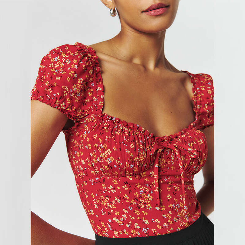 Best Saller Retro Half Sleeve Slim Crop Top Casual Hollow Out Slim Top Female Streetwear Clothes Backless Stripe Collar Blouse Solid Turtleneck Graphi