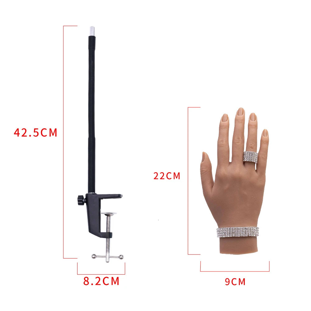 Silicone Practice Hand With Flexible Thickened Nail Groove Fingers And Clip/Holder 240719