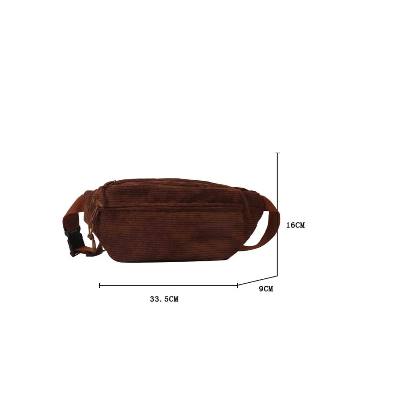 Women Waist Bag Fashion New Student Shoulder Crossbody Bag Corduroy Niche Chest Bag Banana Belt Bags Ladies HandbagXJ240720