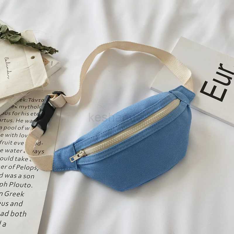 Cute Children Waist Bag High Quality Canvas Belt Bags Designer Crossbody Chest Bag Female Solid Fanny Pack Hip PurseXJ240720