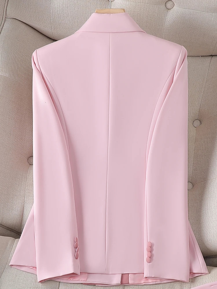 Pink White Fashion Female Blazer Women Office Ladies Business Work Jacket Coat For Autumn Winter 240715