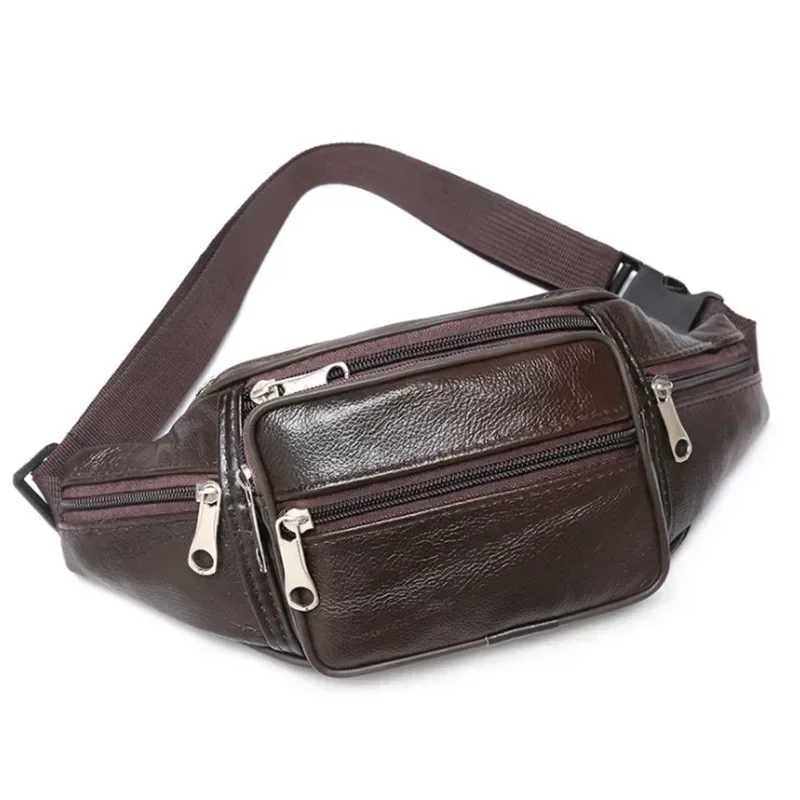 PU Leather Bag Waist Belt Male Artificial Fanny Pack Fashion Luxury Small Shoulder Bags For MenXJ240720