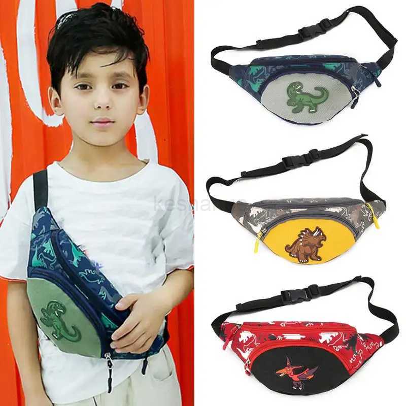 Kids Waist Bags Cartoon Dinosaur Print Outdoor Travel High Capacity Crossbody Zipper Bag Girl Boy Gift Children Chest Pouch PackXJ240720