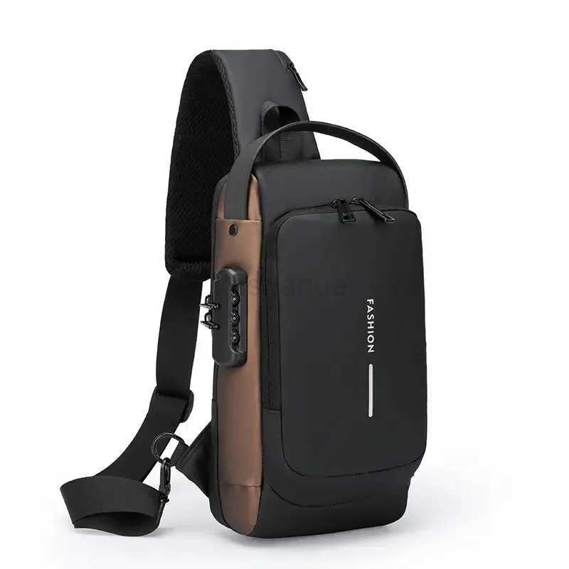 Men Multifunction Anti Theft USB Shoulder Bag Man Crossbody Cross Body Travel Sling Chest Bags Pack Messenger PackXJ240720
