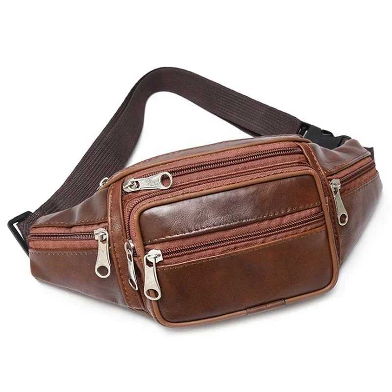 PU Leather Bag Waist Belt Male Artificial Fanny Pack Fashion Luxury Small Shoulder Bags For MenXJ240720