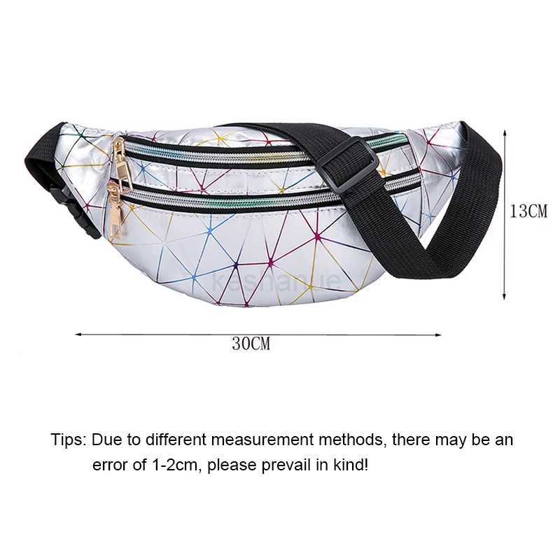 Holographic Fanny Pack Womens Belt Bag Female Waist Bags Laser Chest Phone Pouch Lady Banana Purse Bum Bag KidneyXJ240720