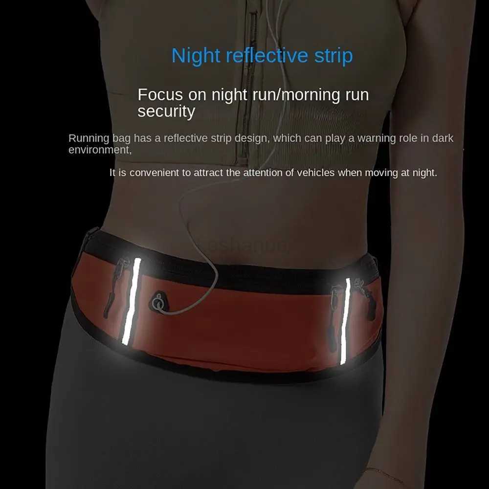 Running Belt Running Waist Bag Wear-resistant with Reflective Tape Fanny Pack Nylon Phone Sport Belt Marathon Jogging BagXJ240720