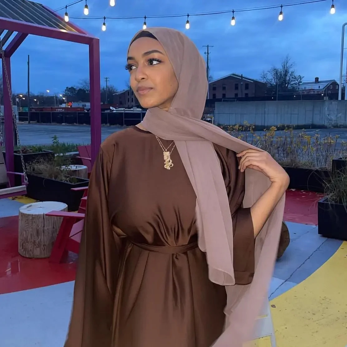 Plain Muslim Abaya Dress Dubai Ramadan Eid Casual Abayas for Women Turkish Hijab Satin Islamic Dresses Modest Clothes Kaftan 240712