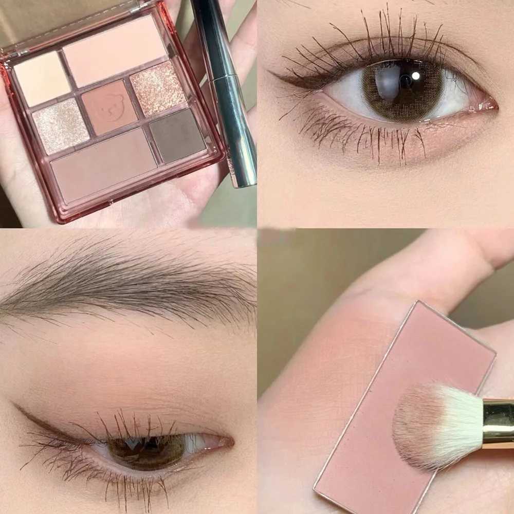 New 7Color Eye Shadow Tray Low Saturation Palette Full Matte Korean Eye Makeup Pigment Eyeshadow Tray Lasting Eye Makeup Palette zxx240720