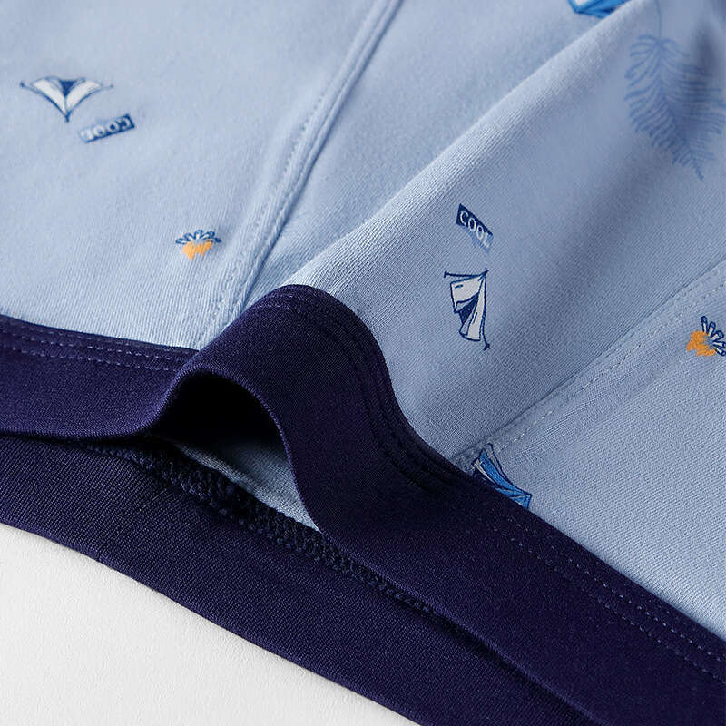 50S Breathable and Comfortable 3A Antibacterial Crotch Men's Flat Angle Pants U Convex Trendy Printed Pure Cotton Underwear Men Mutande Men Under