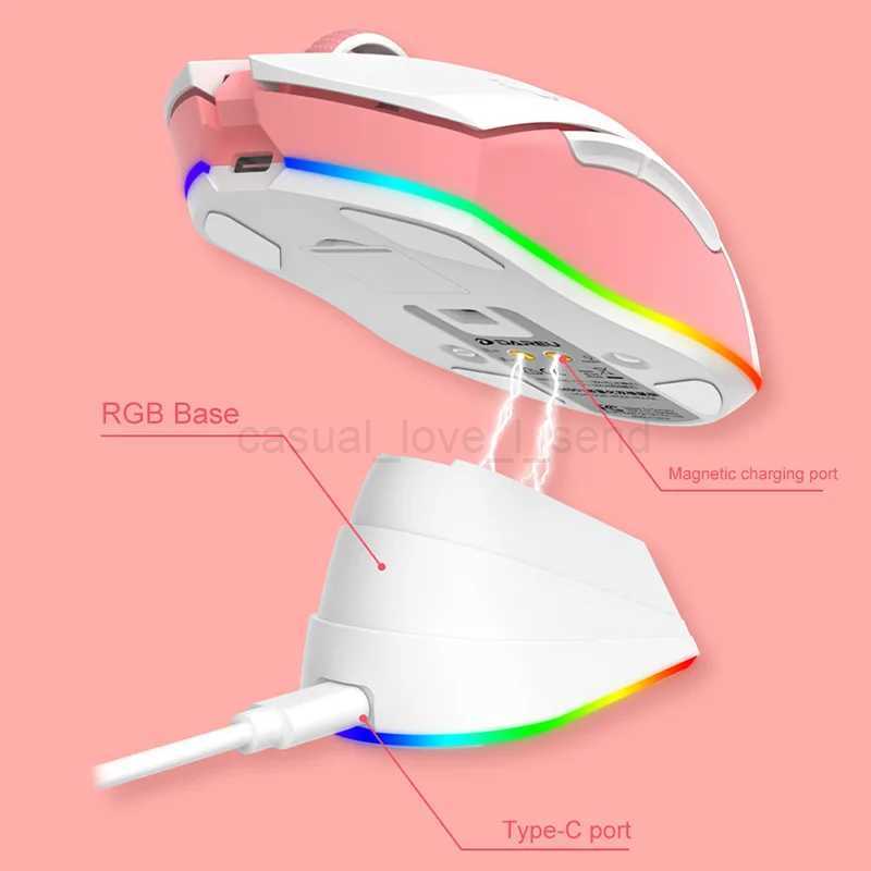 DAREU Dual Modes Gamer Mouse RGB 2.4G Wireless Wired Gaming Mice Built-in 930mAh Recharging Battery with Macro Set for PC LaptopCL240720