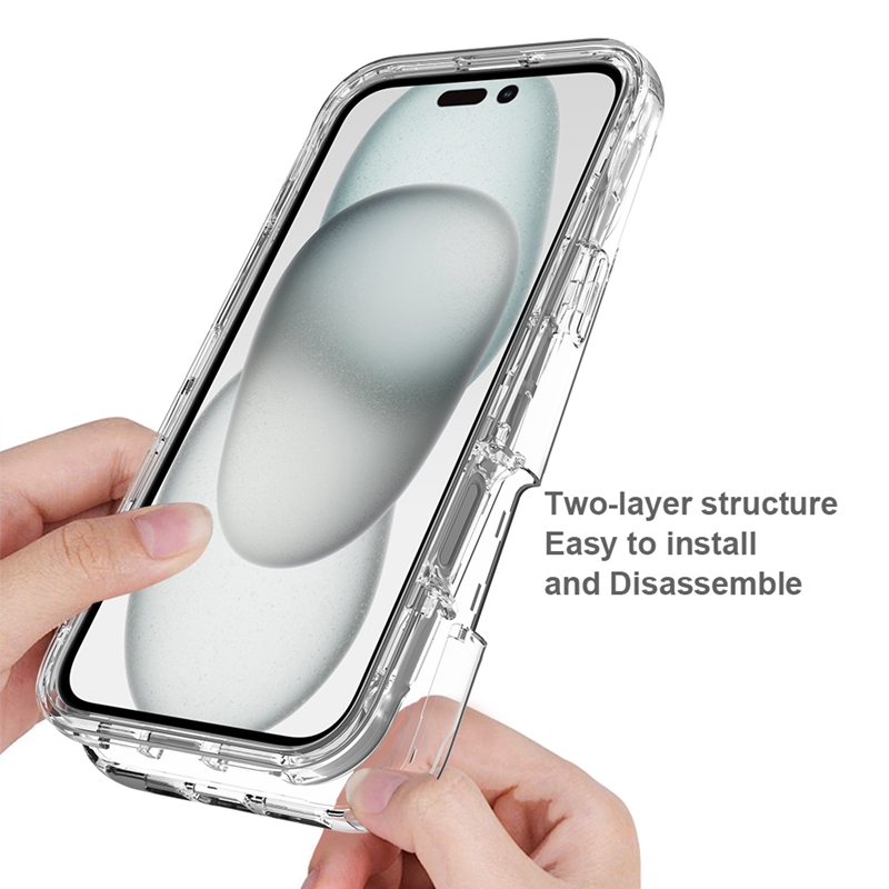 Clear 3in1 Shockproof Cases For Iphone 17 Air 16 Pro Max 15 Plus 14 13 12 11 X XR XS MAX 8 7 6 Iphone17 Transparent Hard Plastic PC Soft TPU Mobile Ce