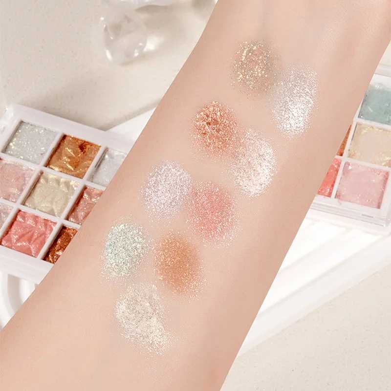 9-color glitter snowflake eye shadow palette pearl matte charming eye makeup shimmer eye shadow tray girls cosmeticsW240730