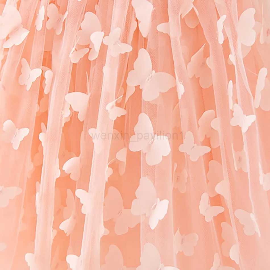 Baby Dress Kids Butterfly Casual Sundress Girl Summer Princess Outfit Children Tulle School Clothes Sleeveless Costume 1-6 YearsXJ240720