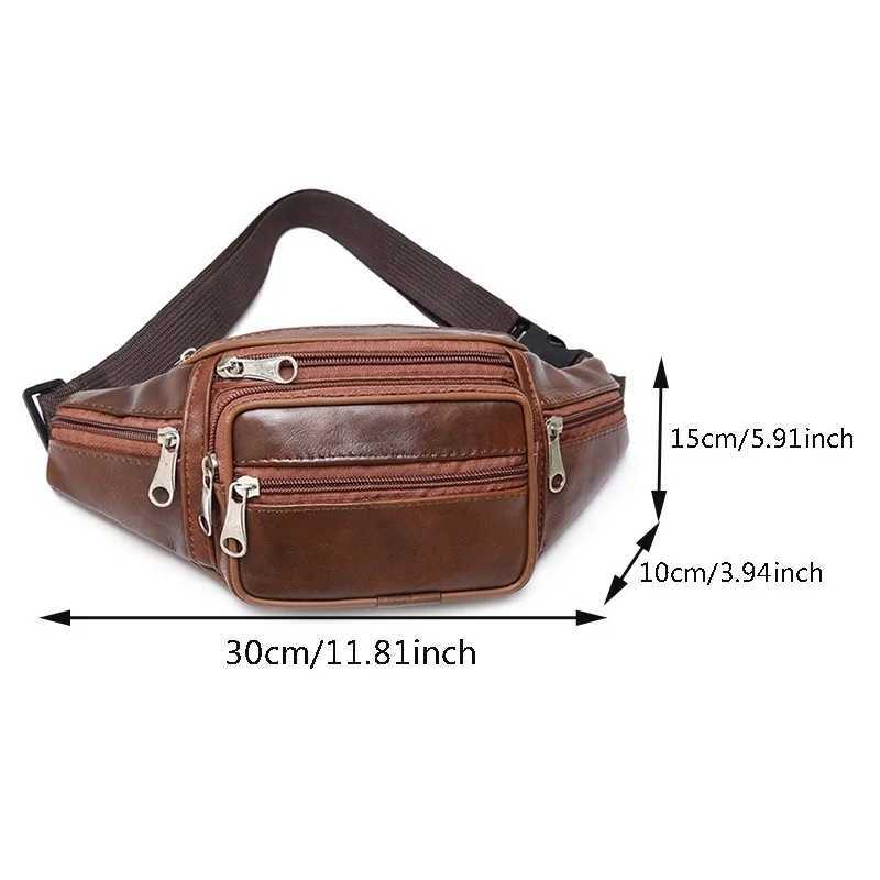 Mens Waist Pack Leather Bag Waist Belt Bag Male Leather Fanny Pack Fashion Luxury Small Shoulder Bags For MenXJ240720